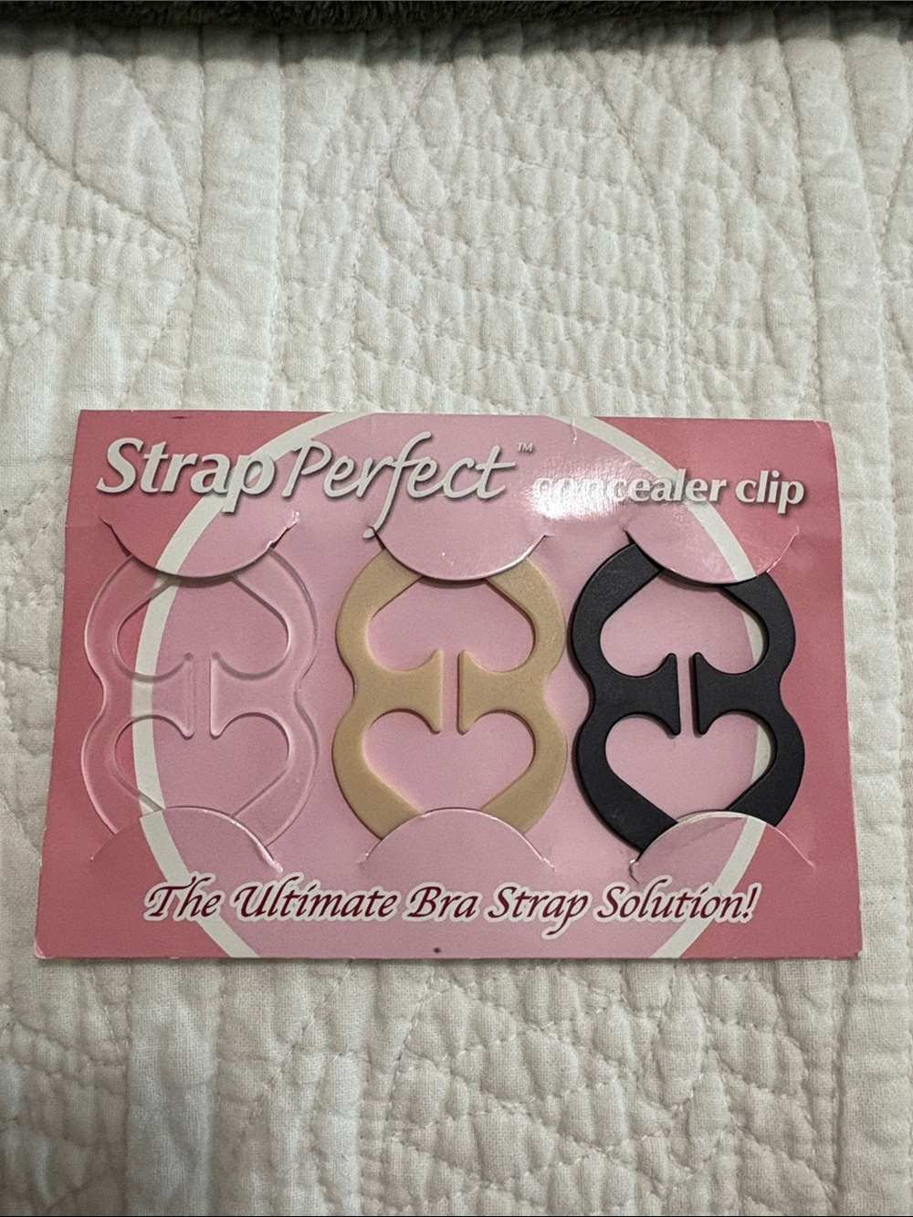 StrapPerfect Concealer Clip Trio - Clear, Nude, Black NEW